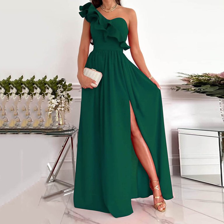 chinese dress ladies Petal and Pup Women's Nadia One Shoulder Maxi Dress - Sage main image 1