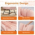 thumbnail image 4 of Rocking Chair, Indoors Glider Accent Armchair with High Backrest for Nursery, Bedroom, Teddy Fabric with Solid Wood Legs, Pink, 4 of 6