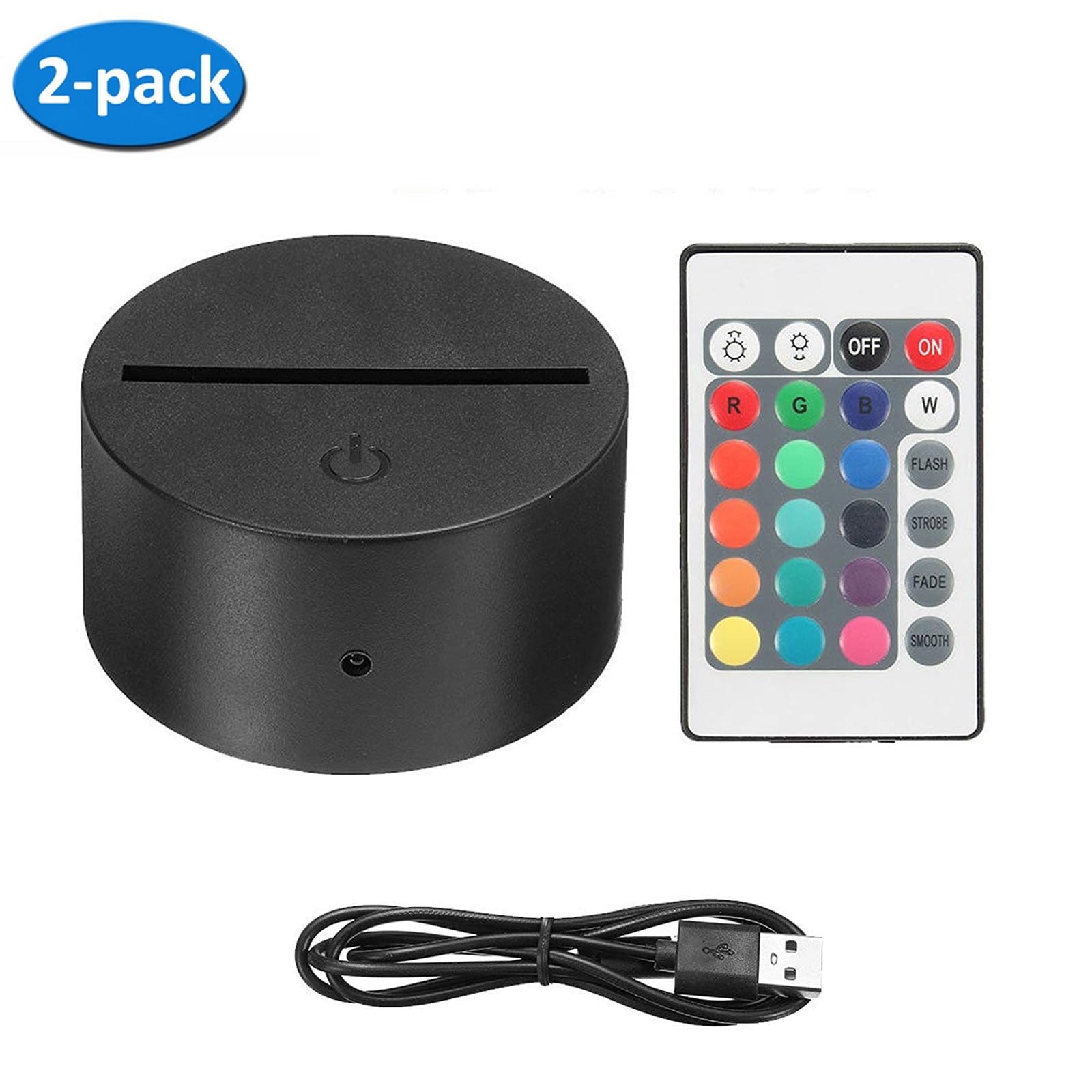 Eeekit Night Light Led Lamp Base 2 Pack Decorative Lighting Usb Cable Adjule With Remote Control 7 Colors For Bedroom Child Room Eeekit Night Light Led Lamp Base 2 Pack Decorative Lighting Usb Cable Adjule With Remote Control 7 Colors For Bedroom Child Room
