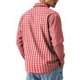thumbnail image 6 of Stretch Fabric Checkered Long Sleeve Button Up Shirt for Men Classic Gingham Pattern Lapel Collar Regular Fit Lightweight Business Work Casual Easy Outfit Pairing Shirts 3XL, 6 of 6