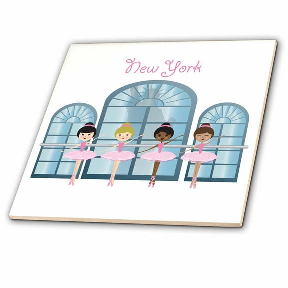 3dRose, Ballerinas in New York City, 4 Inch Ceramic Tile