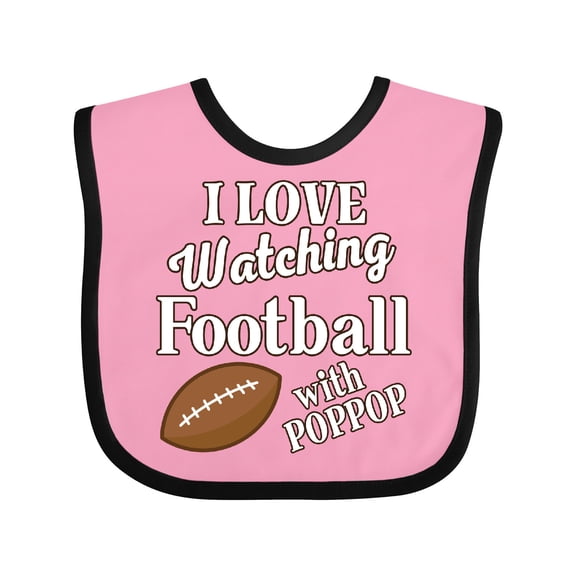 Inktastic PopPop Football Watching Grandson Gift Boys or Girls Baby Bib