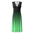 thumbnail image 4 of Vestido de playa sin mangas con cuello en V y estampado degradado de cielo estrellado para mujer - Decoración con cremallera, diseño con cinturilla, tallas S-XXL, 4 of 5