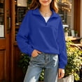 thumbnail image 4 of Mifsaly Girls Quarter Zip Pullover Sweatshirt Kids Back to School Sweatshirts Stand Collar Long Sleeve Fall Winter Casual Everyday Clothing, 4 of 6