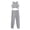 Grey, variant on iEFiEL Girls Gymnastics Sports Suit Yoga Workout Tracksuit Outfit Set Crop Top with Pants Activewear