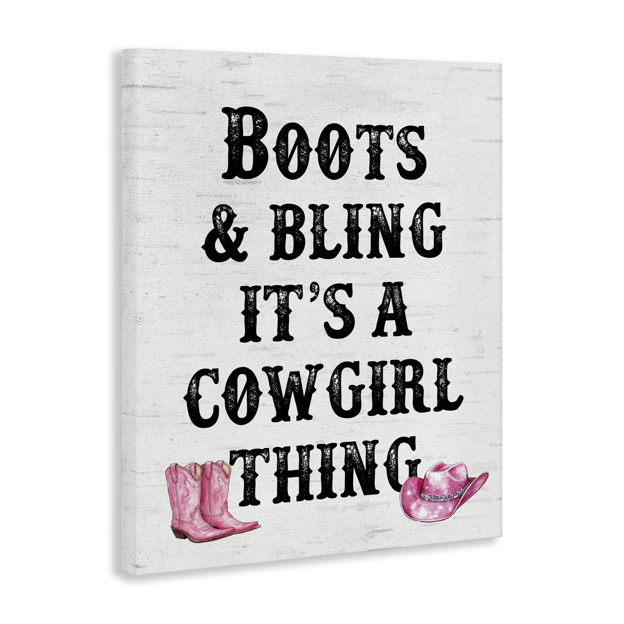 Stupell Industries Boots & Bling Cowgirl Thing Fashion Painting Wrapped Canvas Art Print Wall Art, 24 x 30