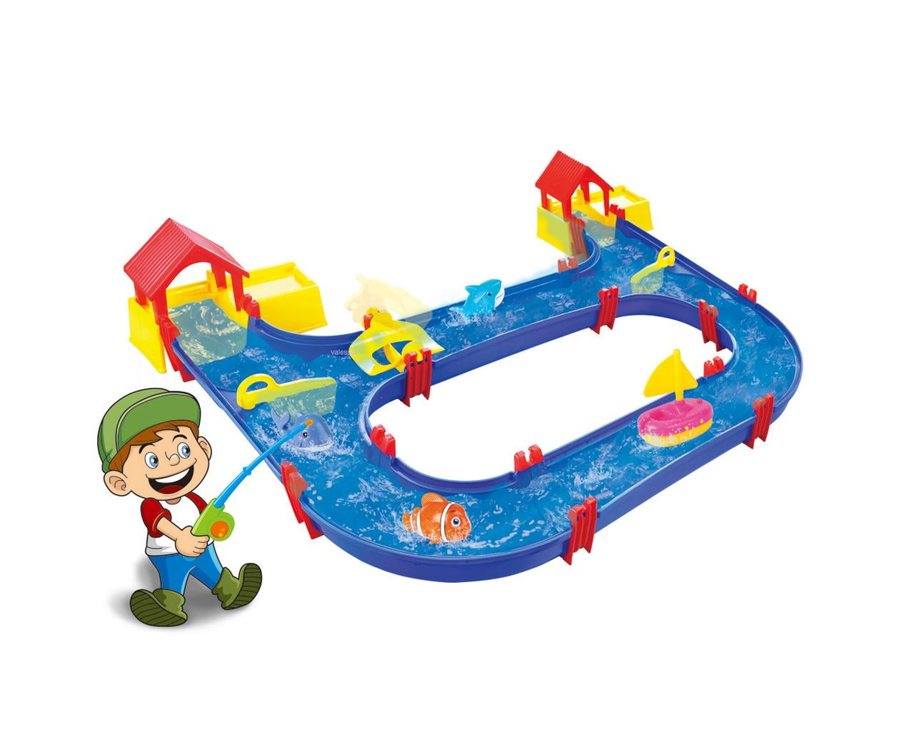 Mundo Toys Outdoor Waterpark Fishing Playset with Rods and Sea Animals