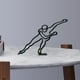 thumbnail image 2 of Escultura de línea de atleta estética, adornos de arte de alambre, silueta de metal, artesanía negra 20cmx15cmx1.5cm, 2 of 7