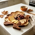 thumbnail image 5 of Fiaya Women Rustic Wooden Platter, 11 Inch Tray for Snacks & Desserts, Thanksgiving Dinnerware, Farmhouse Table Decor, Natural Wood, Brown, 5 of 6
