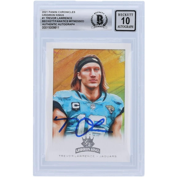 Trevor Lawrence Jacksonville Jaguars Autographed 2021 Panini Chronicles Gridiron Kings #GK-1 Beckett Fanatics Witnessed Authenticated 10 Rookie Card - Fanatics Authentic Certified