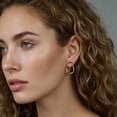 thumbnail image 7 of SFTING Hoop Earrings for Women Irregular hollow Stainless Steel Frame Geometric Yellow Valentine Trendy Gift for Her, 7 of 7