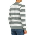 thumbnail image 3 of Lars Amadeus Men's Striped Sweatshirt Regular Fit Round Neck Long Sleeves Printed Pullover Sweatshirts S White Gray, 3 of 7