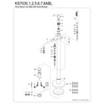 thumbnail image 6 of Kingston Brass KS7036ABL English Country Freestanding Tub Faucet with Hand Shower, Polished Nickel, 6 of 8