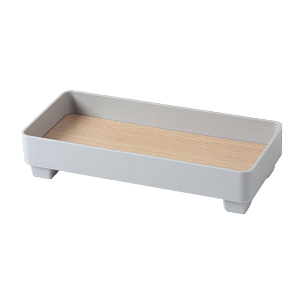 Bandeja de almacenamiento decorativa Bandeja decorativa Bandeja de servicio para baño y cocina Escritorio gris rectangular