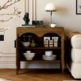 thumbnail image 7 of LEFHDA 2PCS Buffet Cabinet, Sideboard Cabinet with Storage, Accent Storage Cabinet with Carved Arc Door Design for Kitchen Dining Room, 2 Doors Buffet Cabinet with Adjustable Shelves, 7 of 7