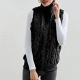 thumbnail image 6 of Fanxing Clearance 2025 Womens Fuzzy Sherpa Fleece Jacket Plus Size Lightweight Vest Coat Cozy Sleeveless Cardigan Zipper Waistcoat Outerwear with Pocket Black,XL, 6 of 7