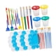 thumbnail image 5 of Juego de 34 pinceles y vasos para pintar, pinceles para niños, adultos, estudiantes, vasos para pintar con tapas, juego de paleta de pinceles para pin, 5 of 9
