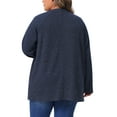 thumbnail image 3 of Agnes Orinda Women's Plus Size Sweaters Long Sleeve Casual Loose Open Front Knit Cardigans 2X Dark Blue, 3 of 5