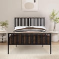 thumbnail image 5 of Nori Full Bed with Slatted Metal Frame, MDF Wood, Oak Brown and Black, 5 of 5
