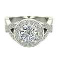 thumbnail image 5 of 1.50 ct tw Solitaire Diamond Round Halo Crisscross Shank Engagement Ring 14K White Gold, 5 of 6