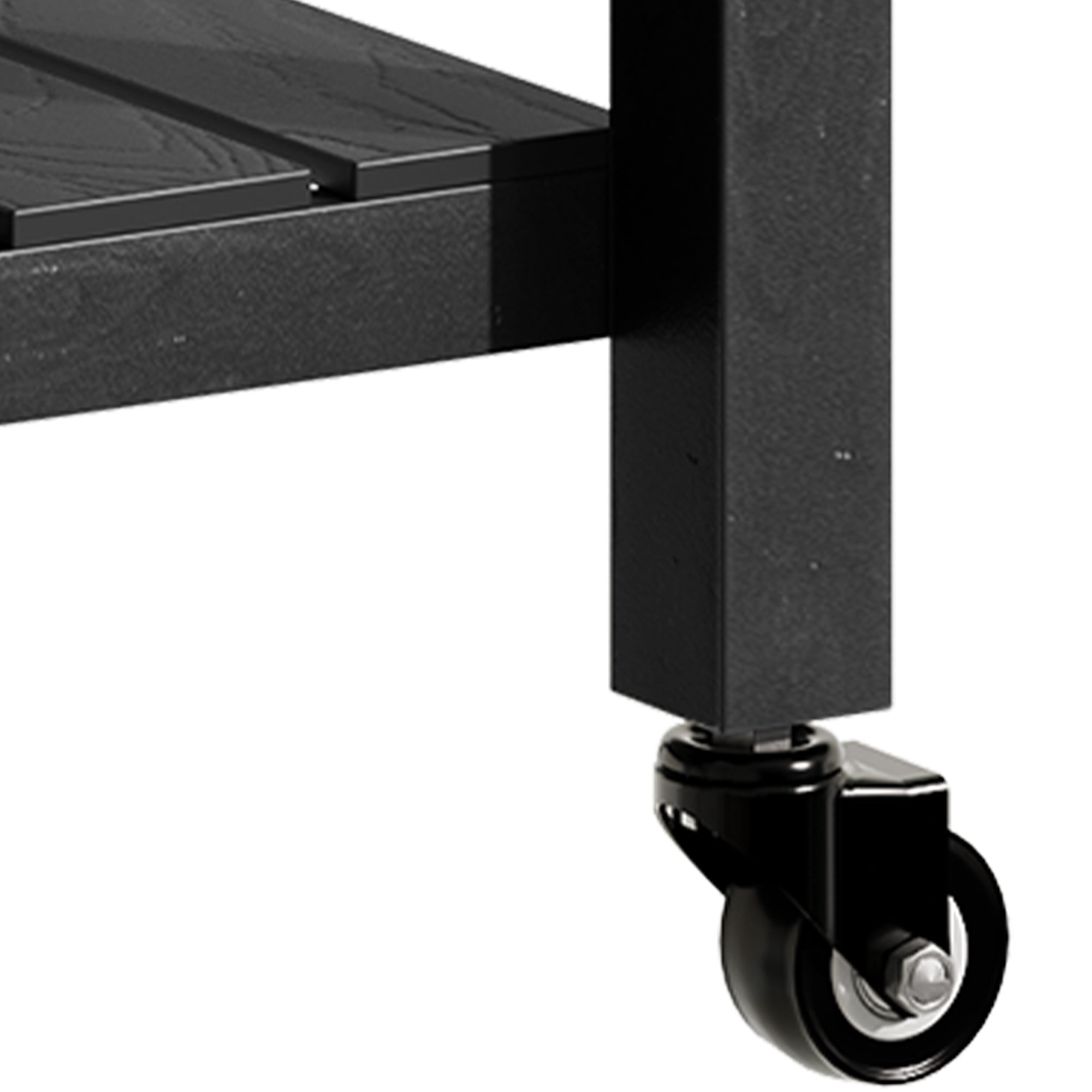 Uforic Elevated Planter Box with Wheels, Weatherproof HIPS Raised Garden Bed with Drainage, Black