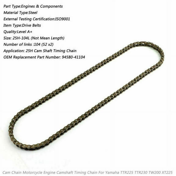 Cam Shaft Timing Chain 25H-104L For Yamaha TTR225 TTR230 TW200 XT225 94580-41104
