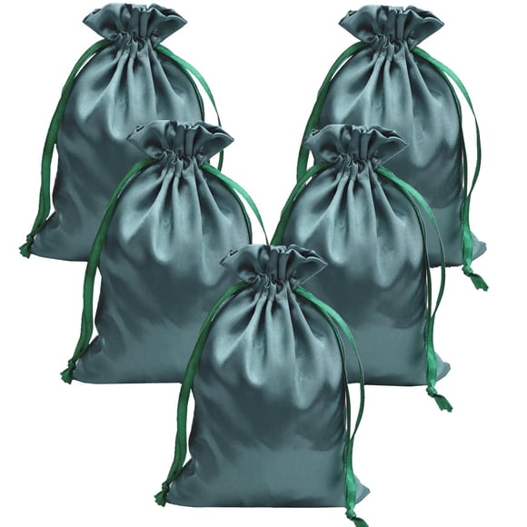 Bolsas de regalo Gbateri, 35 unidades, con cordón satinado de 13 x 18 cm, color salvia