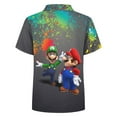 thumbnail image 5 of Mario Luigi Bros Kid's Short Sleeved Shirt Summer Daily Casual Button-Down Shirts Tee Top Teen Beach Clothing With Pocket, 5 of 7