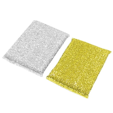 - Unique Bargains 2 Pcs Cotton Blends Sponge Scrub Scouring Cleaning Pads for Pans