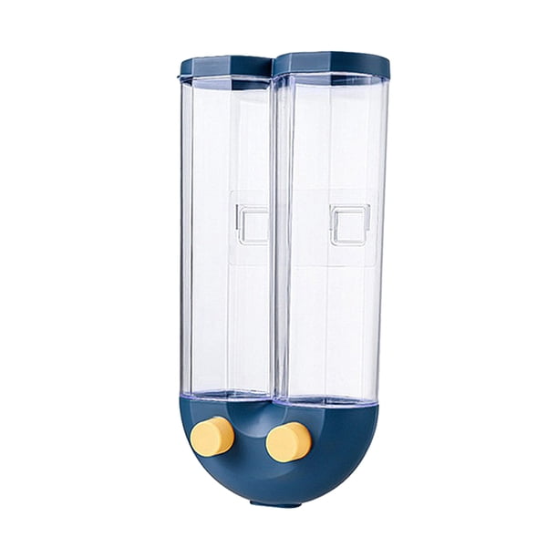 Dispensador de granos y alimentos secos de doble montaje en pared para el hogar, la cocina, el desayuno, las mascotas, Grande