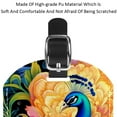 thumbnail image 4 of Square 2Pack PU Leather Peacock Cruise Luggage Tag with Privacy Cover and Name ID Tag for Travel Handbags Backpacks Luggage Tags, 4 of 6