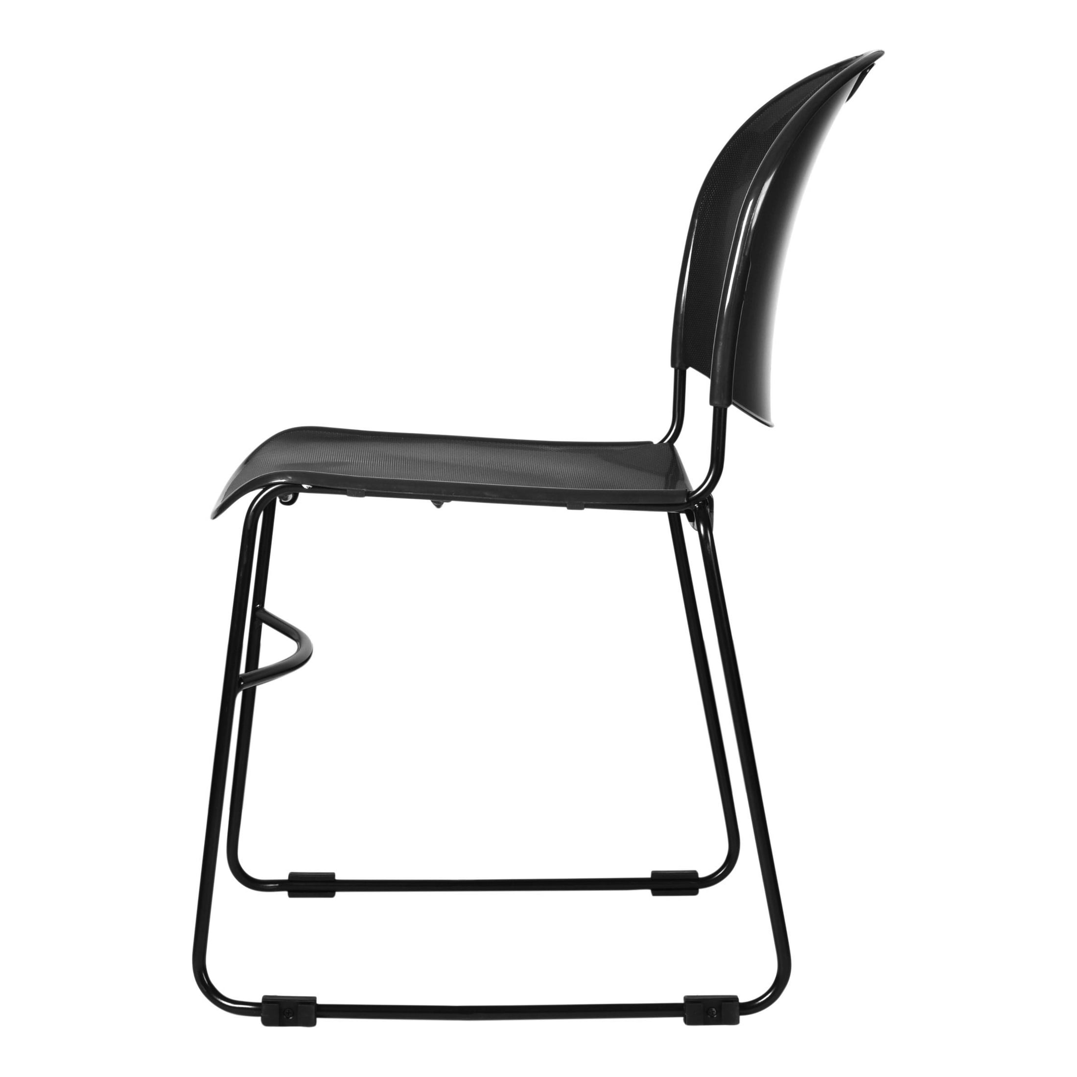 Hampden Furnishings Naomi Basics Black Stack Chair, Polypropylene, Set of 4