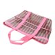 thumbnail image 5 of Bolso de malla tipo hobo para la playa, bolso tote a rayas para la compra, viajes, picnic, oficina o gimnasio. Verde rosa, 5 of 9