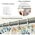 thumbnail image 3 of Floral Shower Curtain for Bathroom, Colorful Leaves Curtain Bathroom Decoration, Shower Curtain Set with Curtain Hooks, 3 of 7