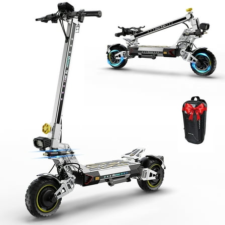 RubiQ Sports 47 Mph Electric Scooter for Adults, Range 53 Miles 5600W Dual Motor Foldable Scooter 60V 28.6Ah Large Capacity Battery Max Load 440lbs