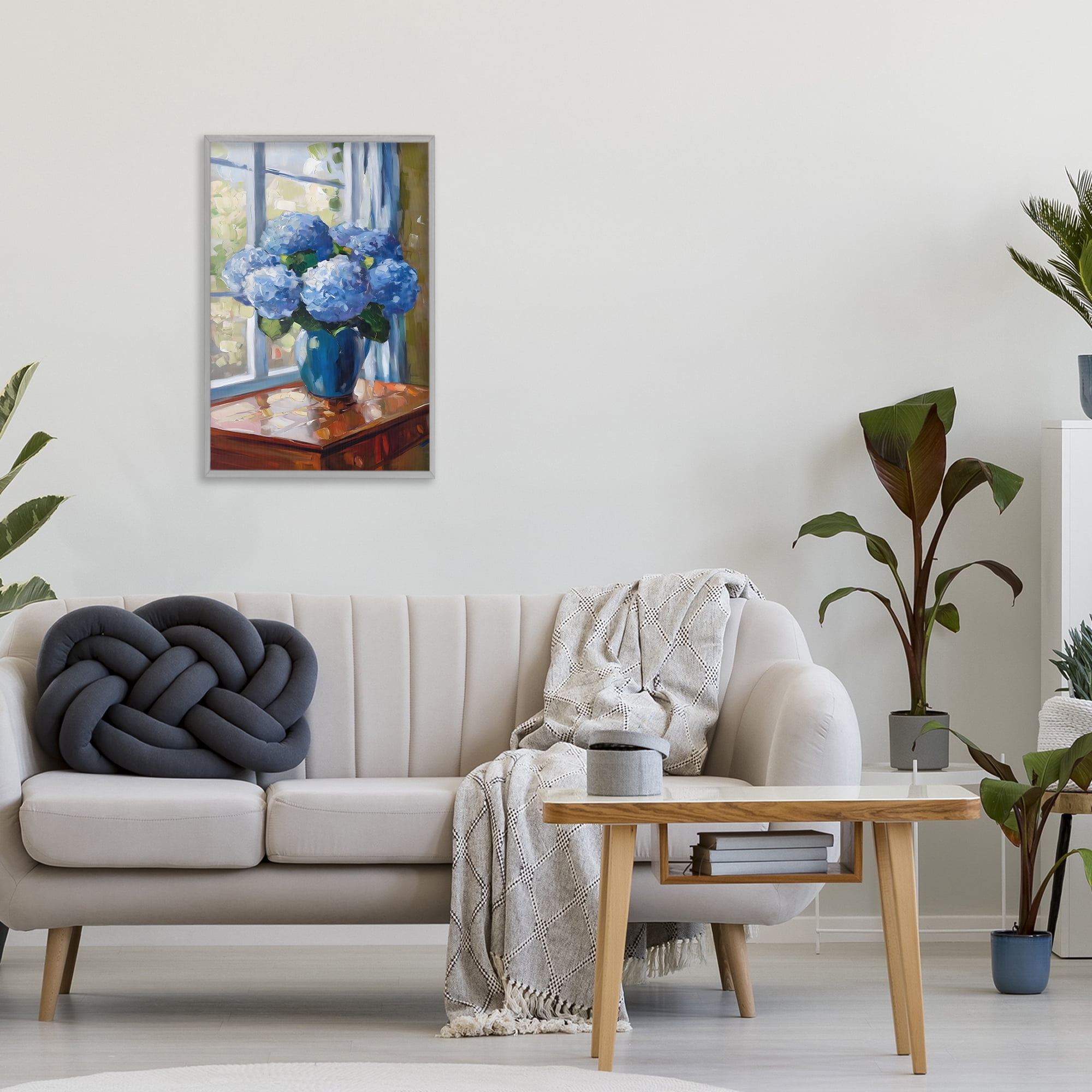 Stupell Industries Winter Hydrangeas by Window Gray Framed Giclee Art, design by Creative Studio
