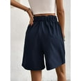 thumbnail image 2 of Cuteduck Womens High-Waisted Pleated Shorts Wide Leg Button Casual Loose Fit Shorts S-2XL, 2 of 5