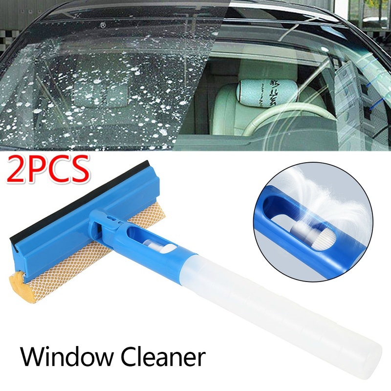 Willstar 1/2PCS DoubleSided Glass Cleaner Window Scraper Glass Wiper