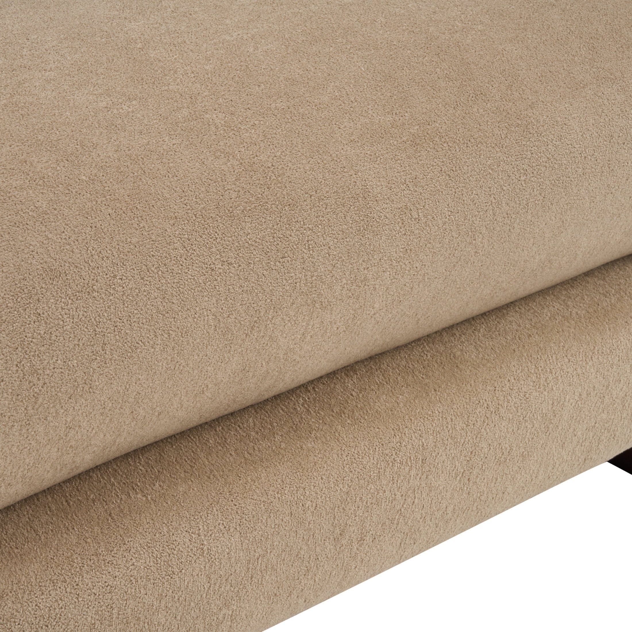 Christopher Knight Home 34" Upholstered Accent Ottoman with Wood Base for Living Room, Light Brown+Walnut
