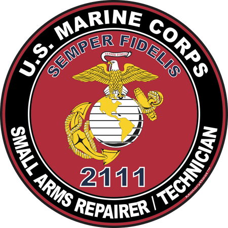 U.S.M.C. MOS 2111 Small Arms Repairer / Technician Decal 5.5" - Red ...