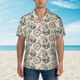 thumbnail image 2 of Pofeuu Compass And Mountains In Bicycle Wheels Print Hawaiian Shirt for Men Sleeves Casual Button Down Summer Beach Dress Shirts T-Shirts,XX-Large, 2 of 7