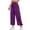 Purple, variant on lmcalzta Wide Leg Pants for Women Summer Loose Lightweight Elastic Waist Pants Casual Comfy Trousers