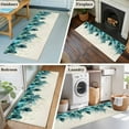thumbnail image 6 of Teal Feather Runner Rug 2x6 FT, Non Slip Hallway Carpet, Farmhouse Feather Art Teal Ombre Washable Soft Floor Carpet Throw Runner Carpet Long Rug for Entryway Kitchen Bedside Sliding Door, 6 of 9