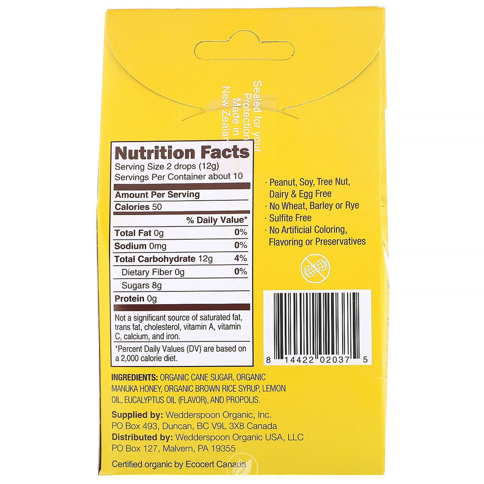 (3 Pack) Wedderspoon Organic Manuka Honey Drops Lemon 4oz