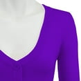 thumbnail image 2 of YEMAK Women's Cropped Bolero 3/4 Sleeve Button Down Cardigan Sweater CO129-VIO-XL, 2 of 11