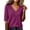 Purple, variant on Summer Tops for Women Ribbed Knit Slim T-Shirt Short Sleeve Solid Stretchy Summer Basic V Neck Top