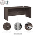 thumbnail image 3 of Bestar Ridgeley Contemporary Engineered Wood Desk Shell in Medium Gray Maple, 3 of 11