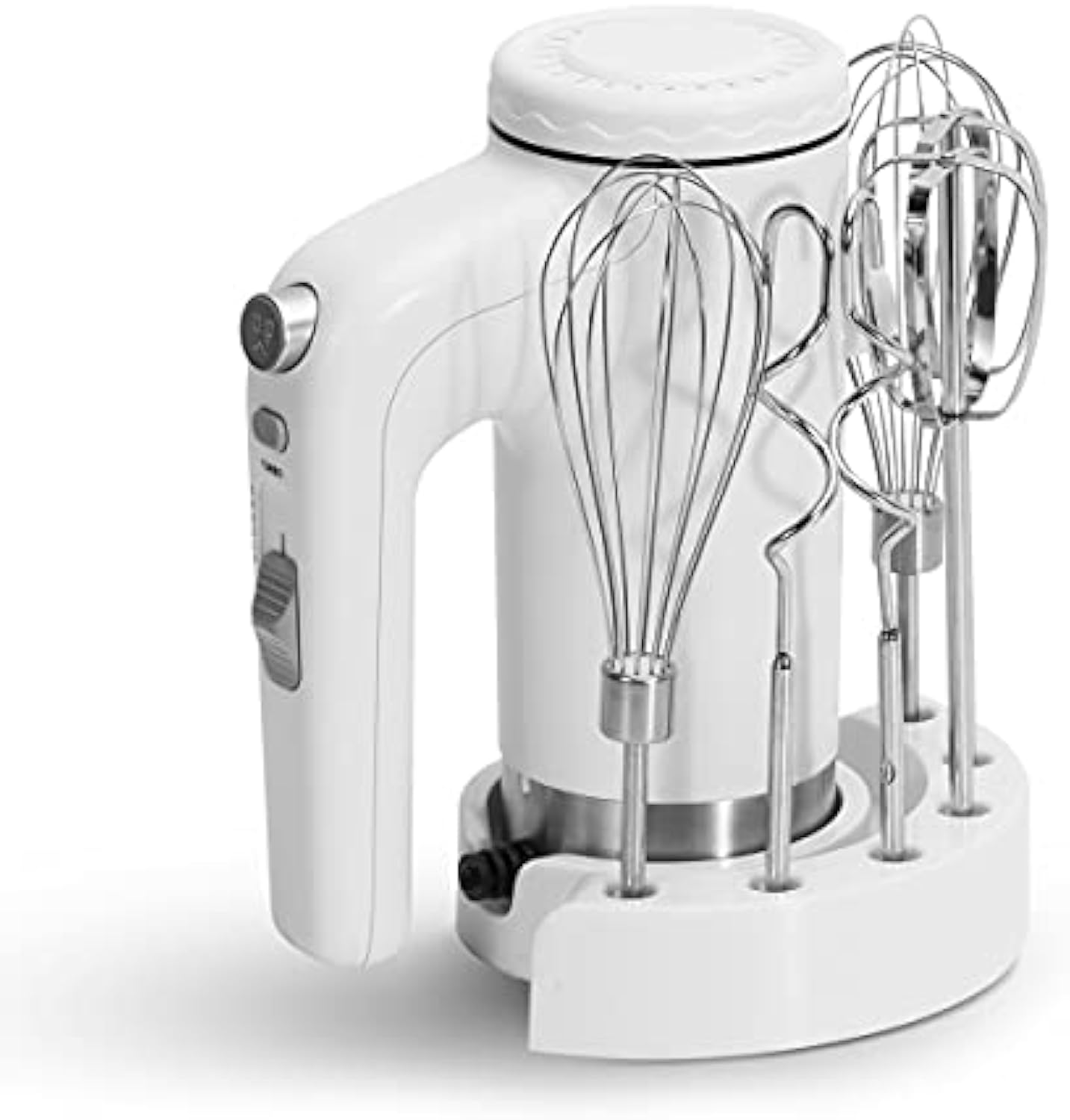 TOXOZERS 5-Speed Electric Hand Mixer, Kitchen Handheld Mixer with Stainless Steel Whisk & Dough Ho5-Speed Electric Hand Mixer, Kitchen Handheld Mixer with Stainless Steel Whisk & Dough Hook Attachmen