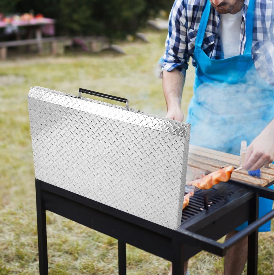 Kojem Blackstone Griddle Cover Lid 36" Silver Waterproof Aluminum for Charbroil Camp Chef Outdoor Barbecue with Heatproof Handle