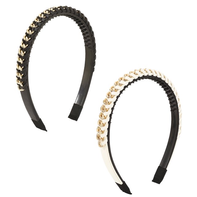 2 diademas encadenadas para mujer, diademas de metal para mujeres y niñas, diademas para el pelo, accesorios para el cabello